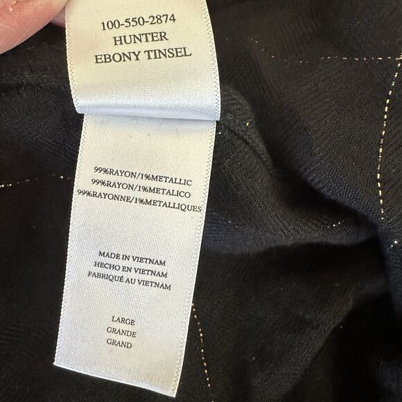 RAILS Hunter Button Up Shirt Ebony Tinsel Metallic Long Sleeves Women's L - Picture 11 of 11